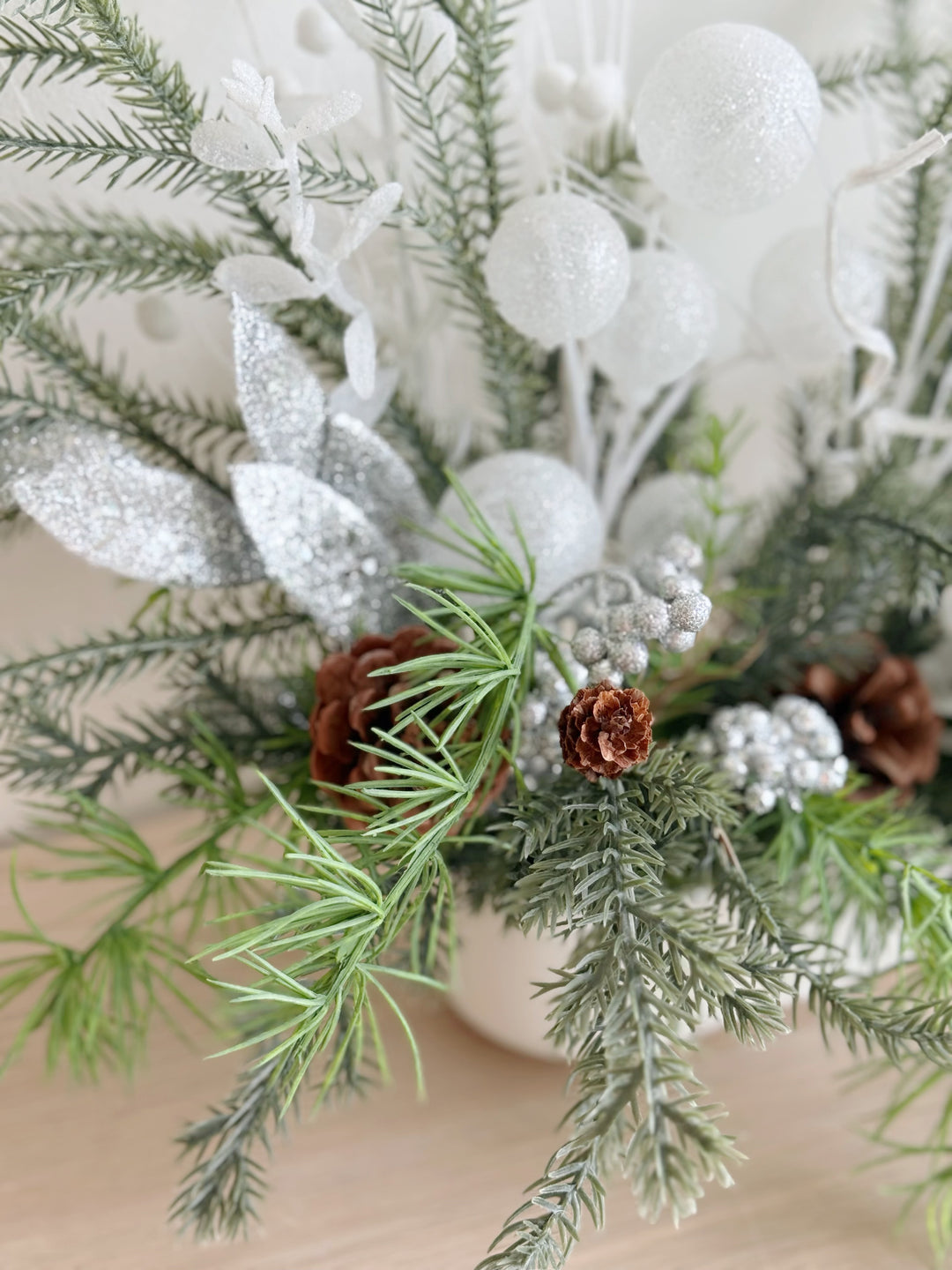 Frosted Evergreen Elegance in the Pot (1-sided)