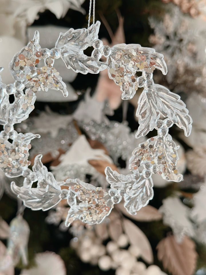 Glimmering Leaves Wreath Ornament
