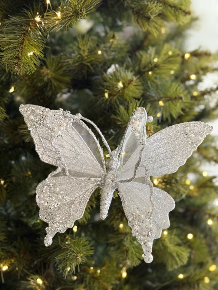 Silver Whisper Butterfly Ornament