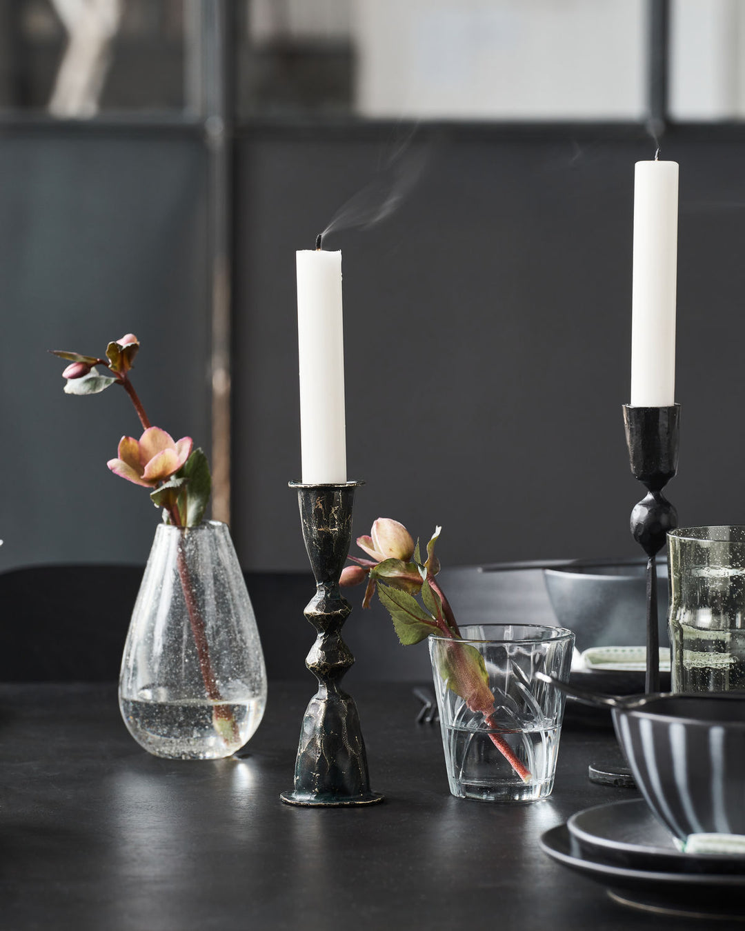 Mero Black Candle Stand - Small