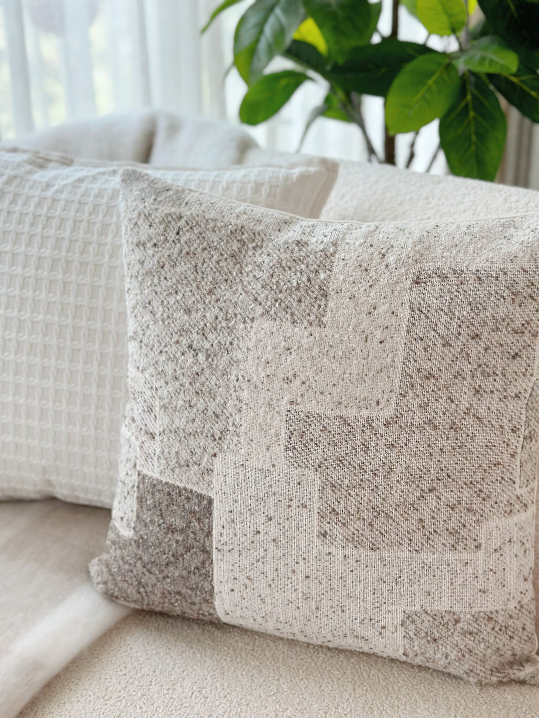 Cubist Neutral Mosaic Cushion Cover