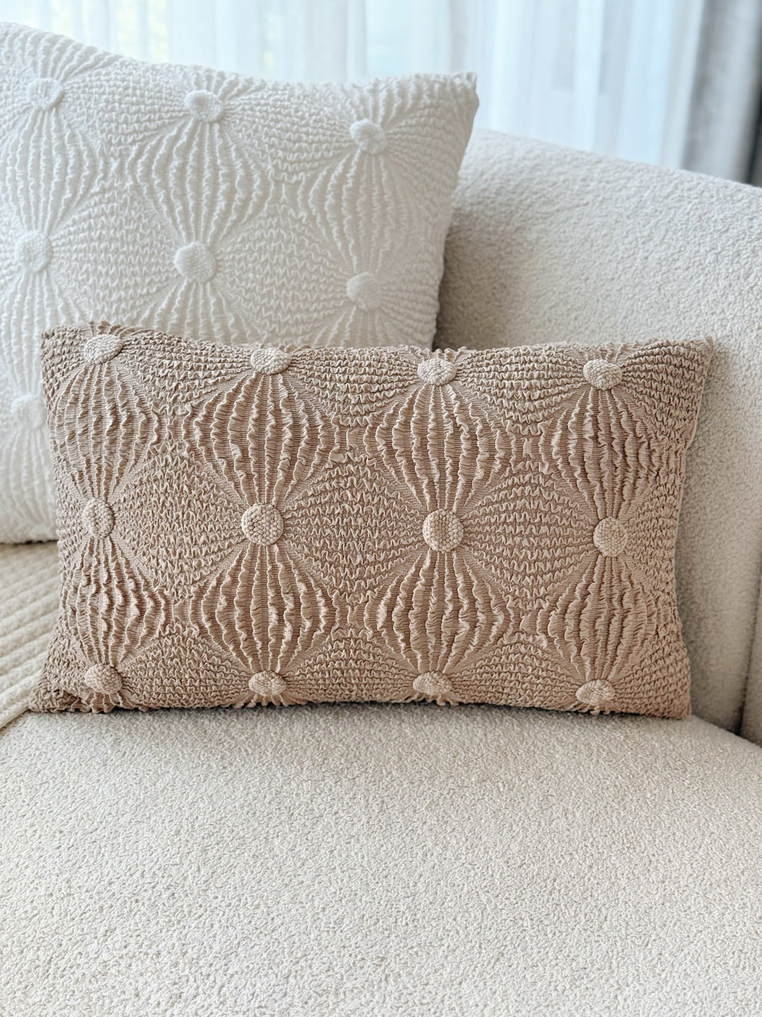Ripple Hug Waist Cushion Cover - Latte