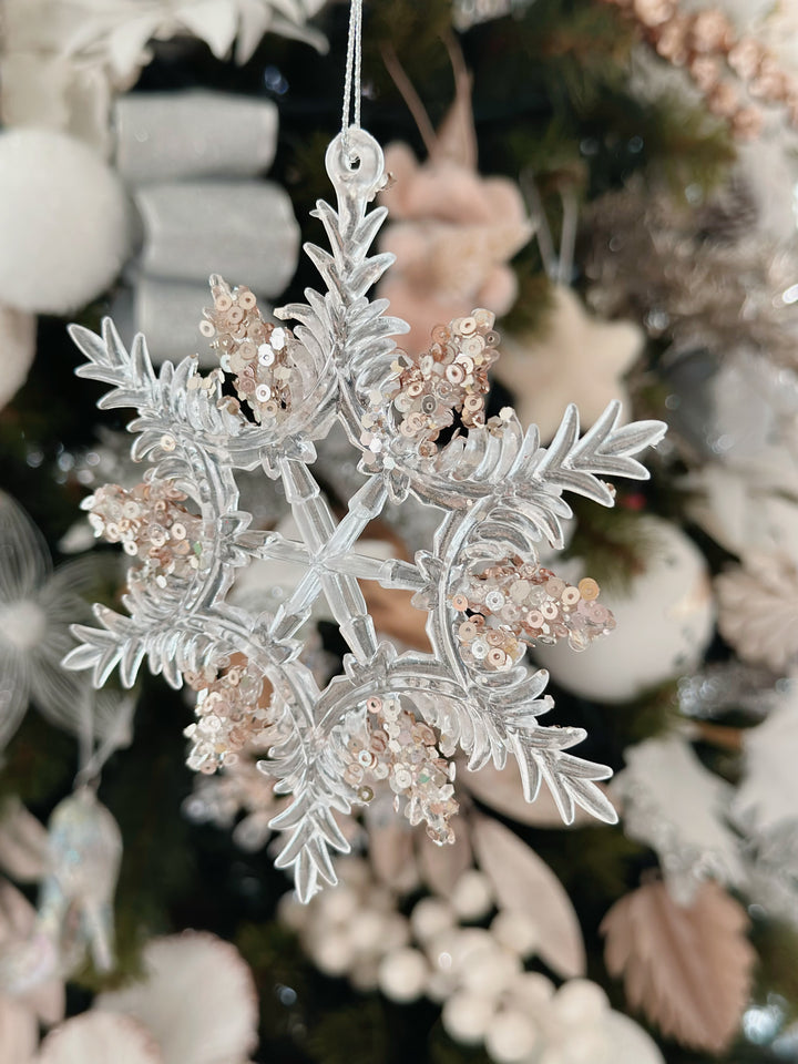 Glimmering Pointy Snowflake Ornament