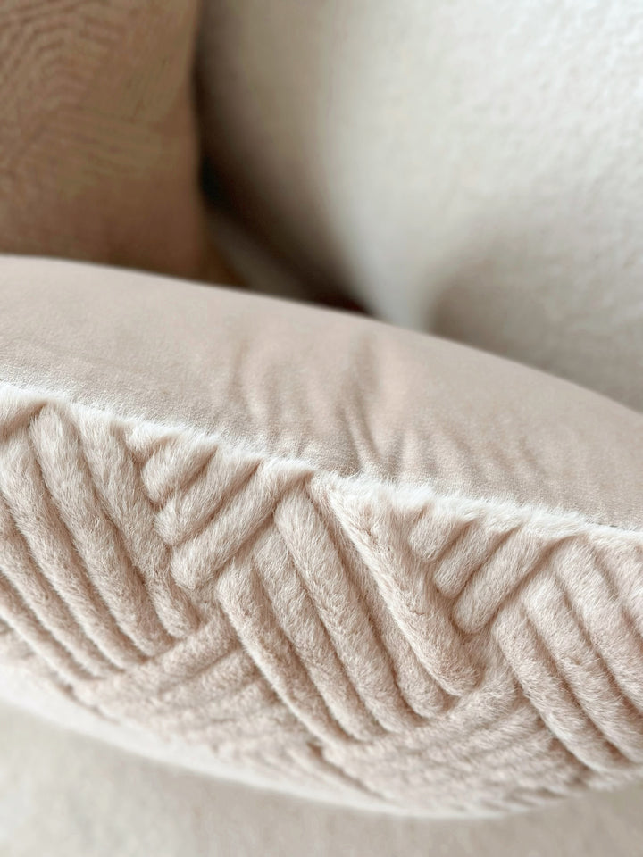 Latte Brown Diamond Weave Cushion Cover