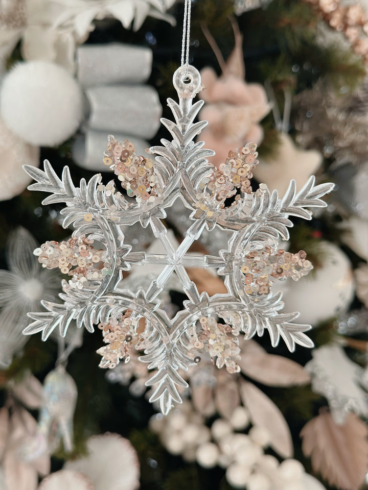 Glimmering Pointy Snowflake Ornament