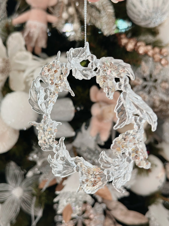 Glimmering Leaves Wreath Ornament