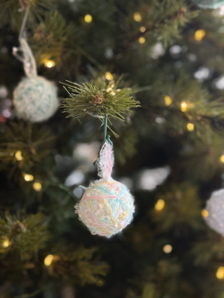 Frosted Meadow Yarn Bauble Set (set of 8)