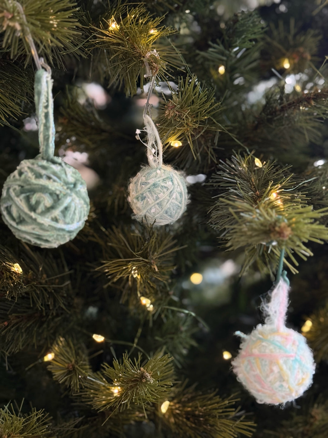 Frosted Meadow Yarn Bauble Set (set of 8)