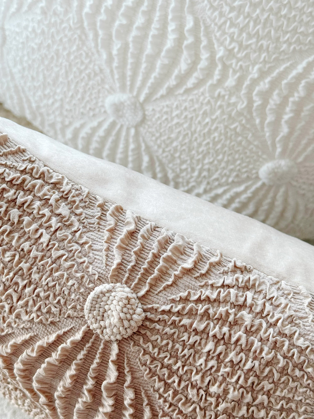 Ripple Hug Waist Cushion Cover - Latte