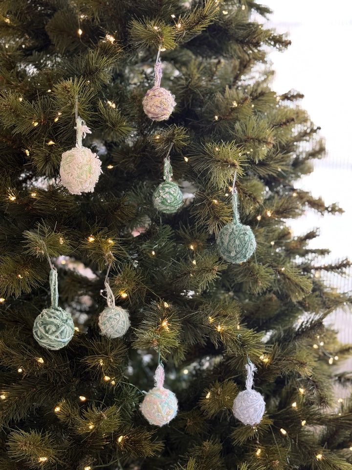 Frosted Meadow Yarn Bauble Set (set of 8)