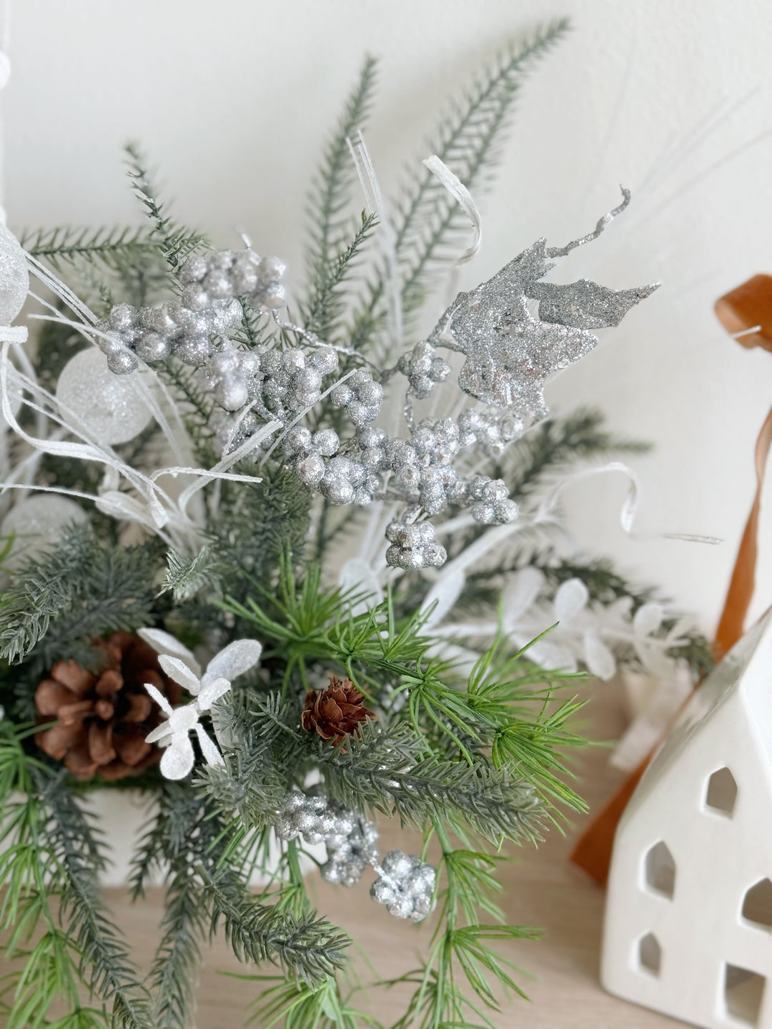 Frosted Evergreen Elegance in the Pot (1-sided)