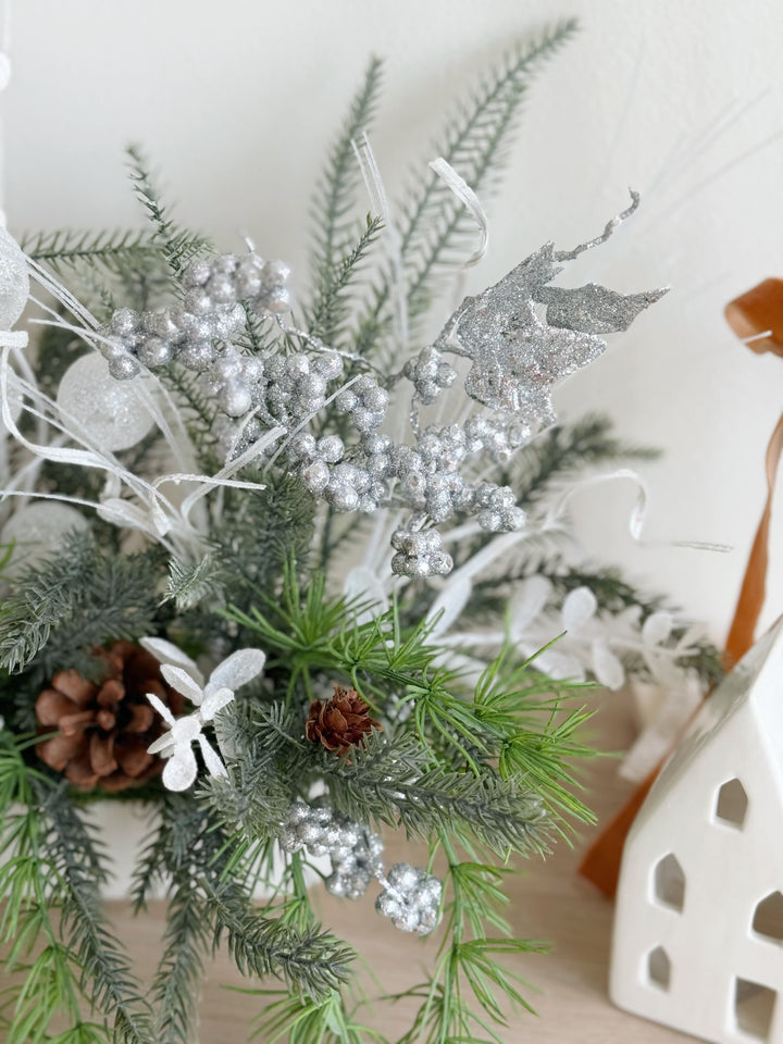 Frosted Evergreen Elegance in the Pot (1-sided)