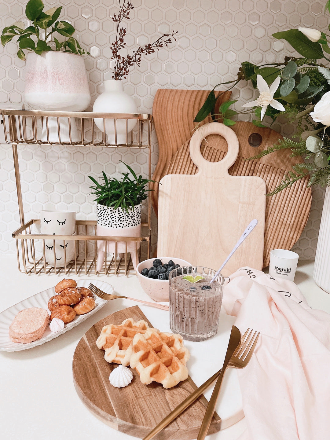 Brushed Brass Double Basket