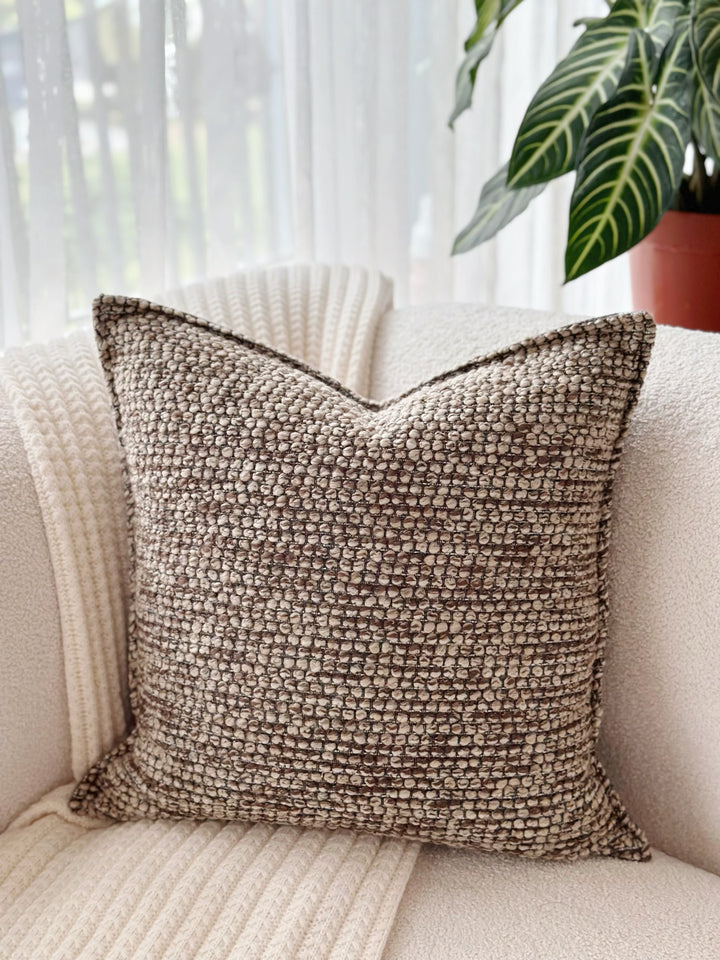 Mocha Pebble Textured Cushion Cover