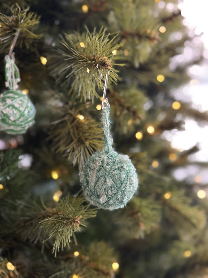 Frosted Meadow Yarn Bauble Set (set of 8)