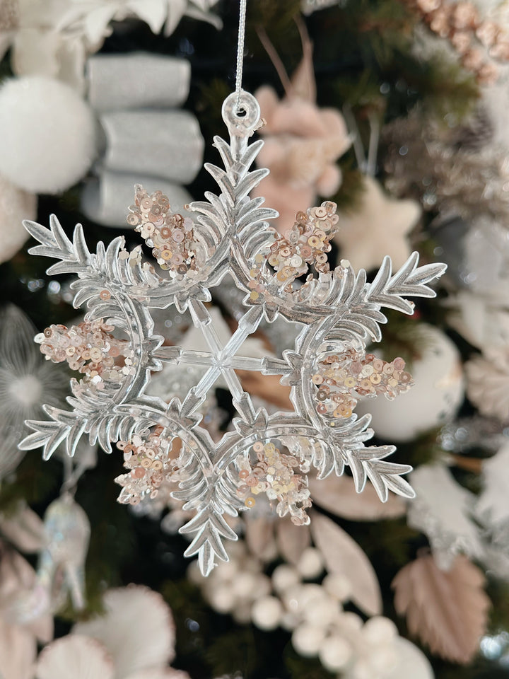 Glimmering Pointy Snowflake Ornament