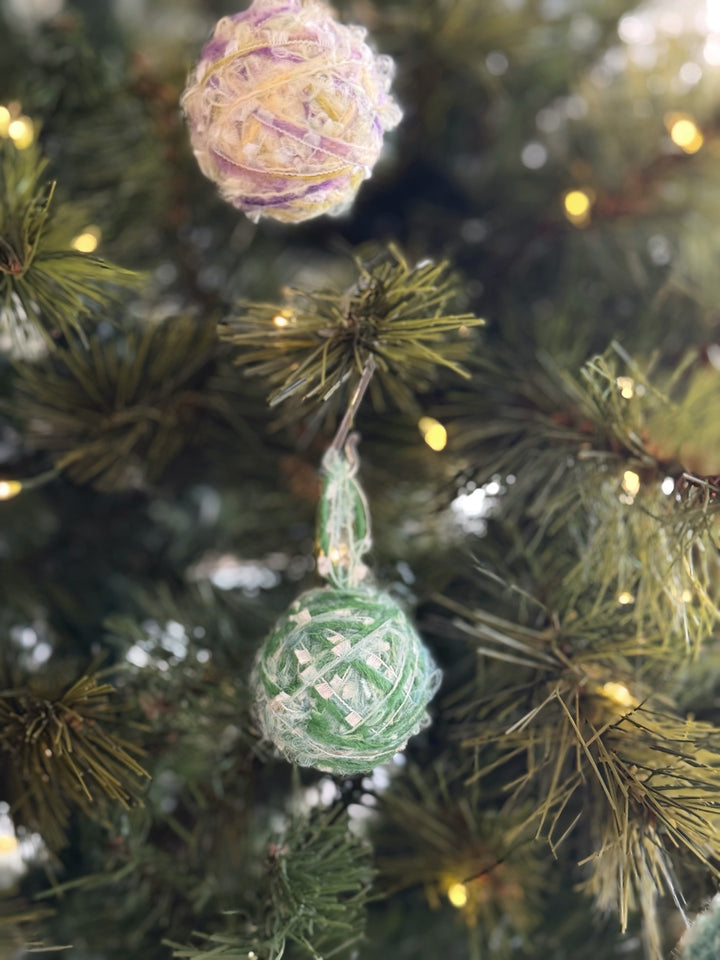 Frosted Meadow Yarn Bauble Set (set of 8)