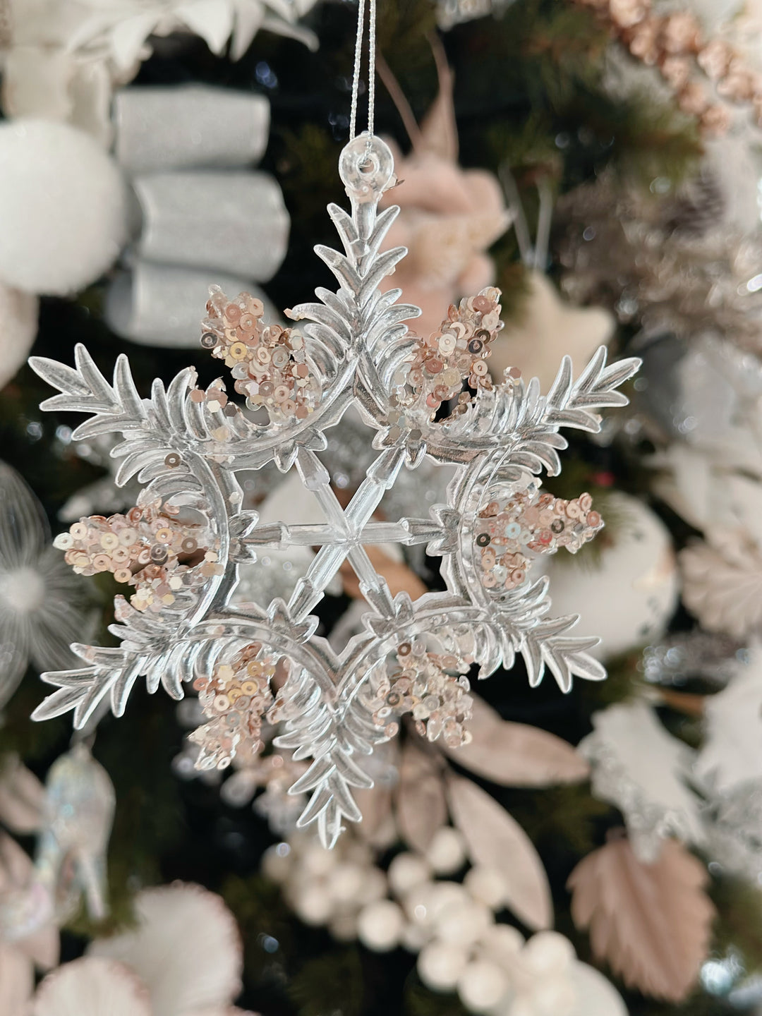 Glimmering Pointy Snowflake Ornament