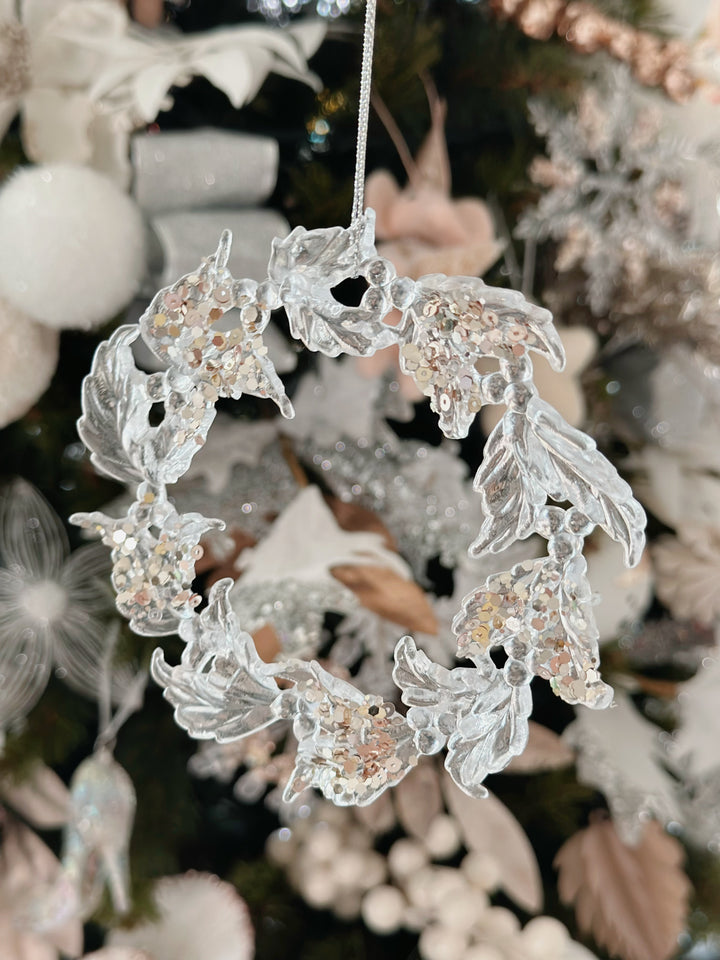 Glimmering Leaves Wreath Ornament