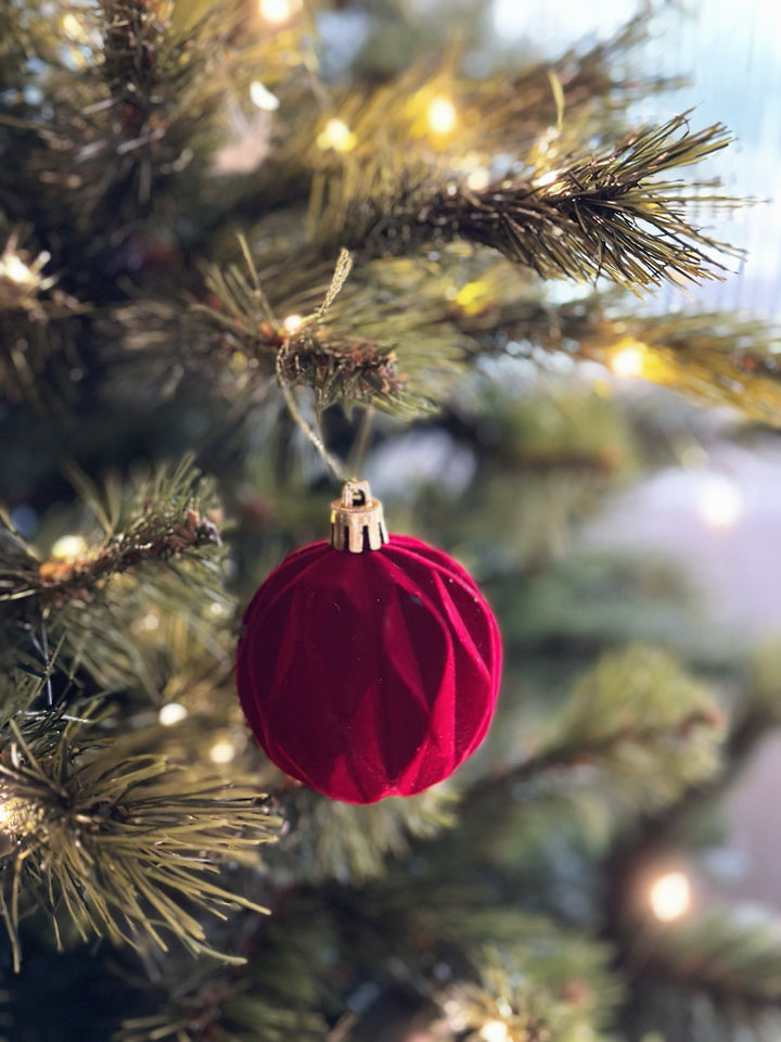 Velvet Ruby 6cm Bauble Set (set of 12)