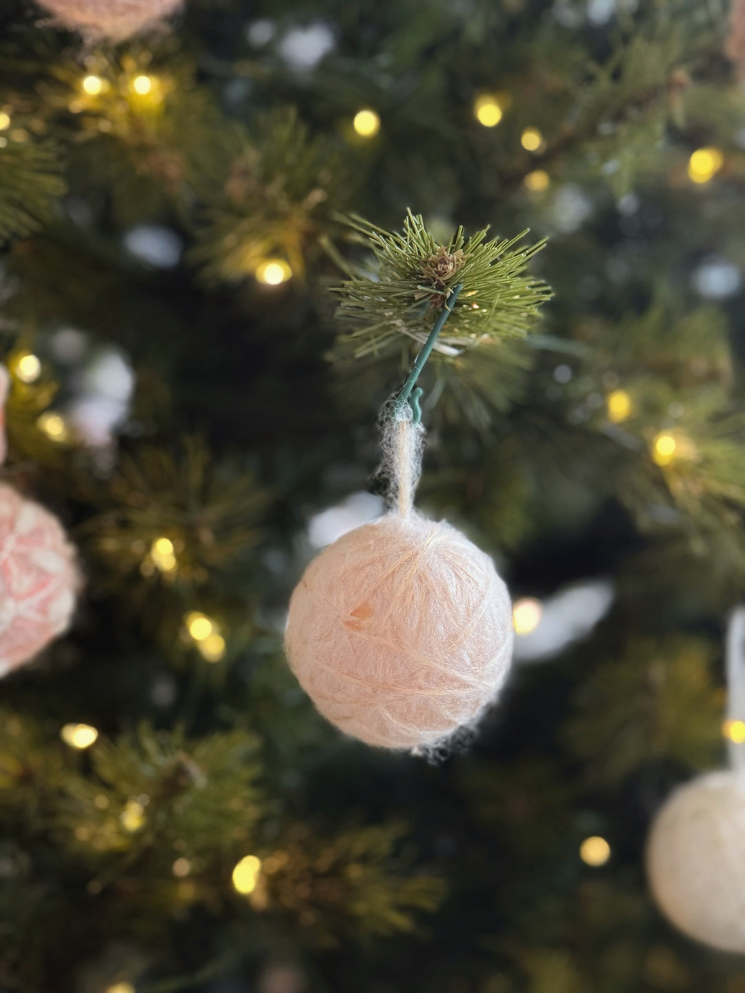 Winter Blush Yarn Baubles (set of 7)