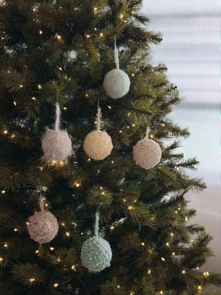 Pastel Whispers Yarn Baubles (set of 6)