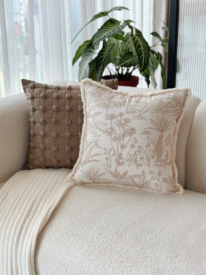 Bubble Grid Mocha Taupe Cushion Cover