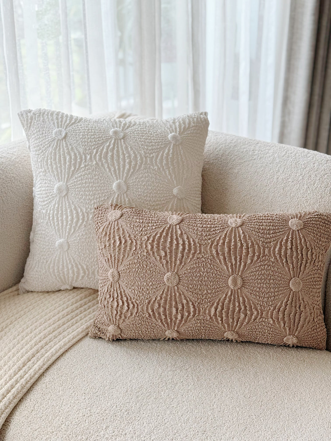 Ripple Hug Waist Cushion Cover - Latte