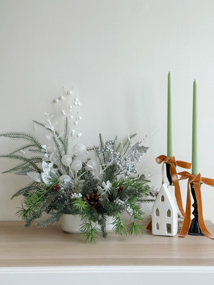 Frosted Evergreen Elegance in the Pot (1-sided)