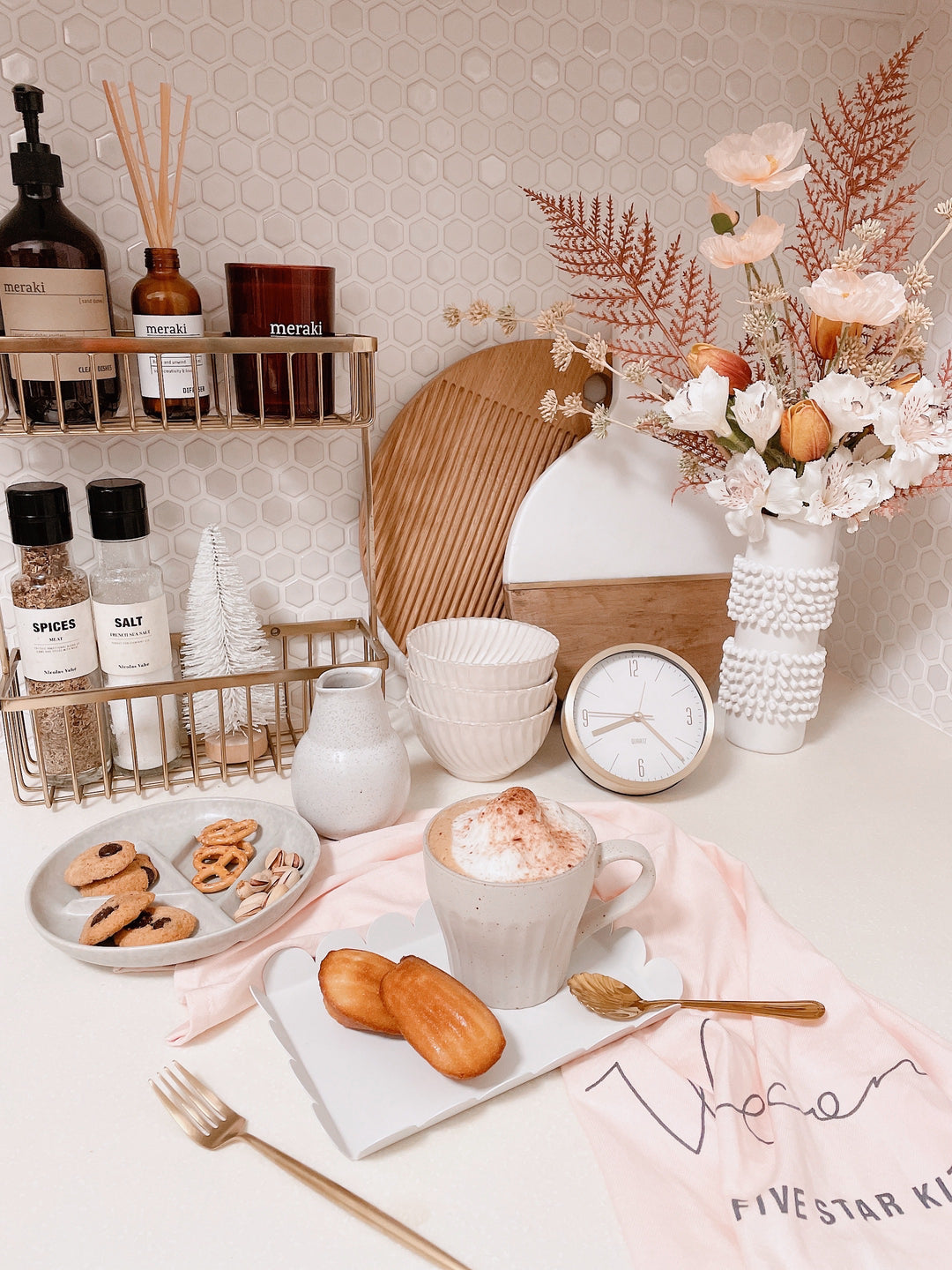 Brushed Brass Double Basket