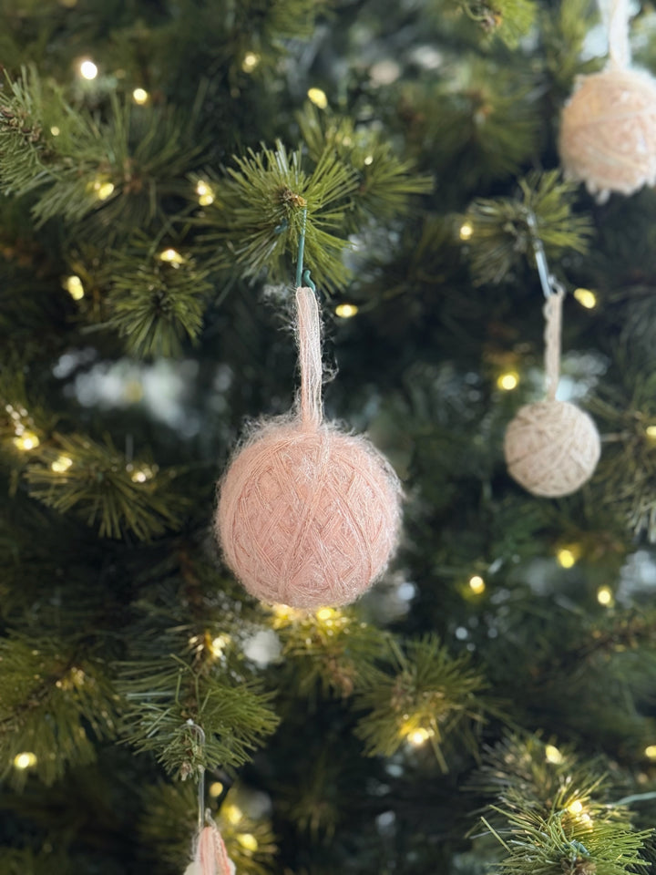 Winter Blush Yarn Baubles (set of 7)