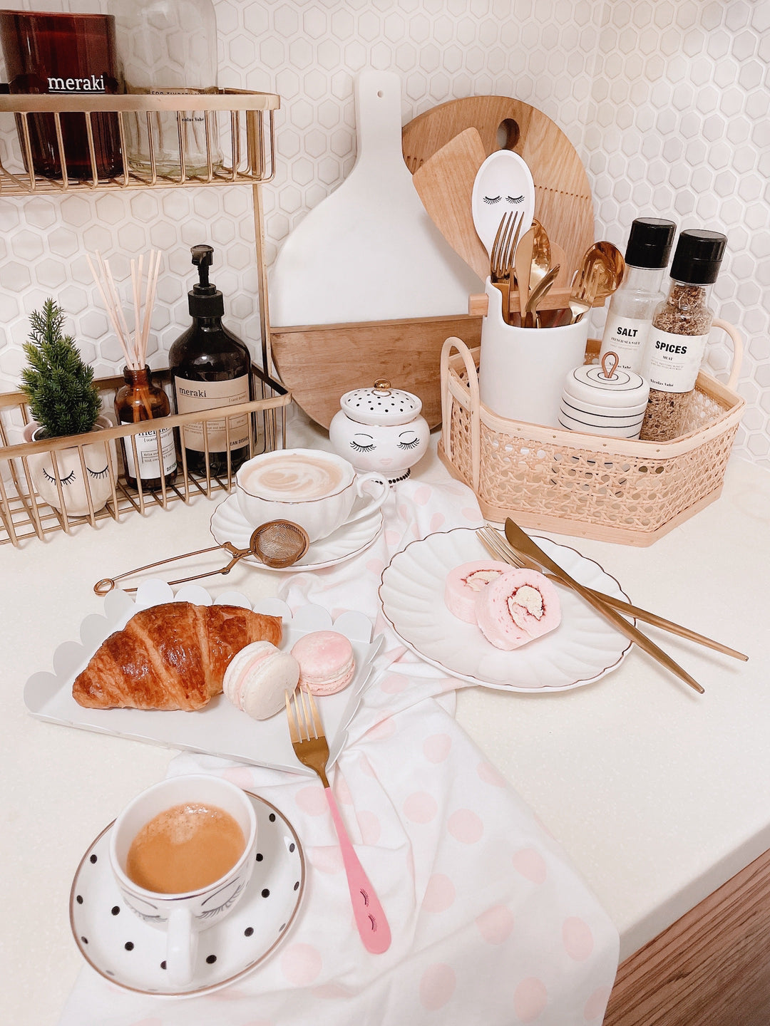 Brushed Brass Double Basket