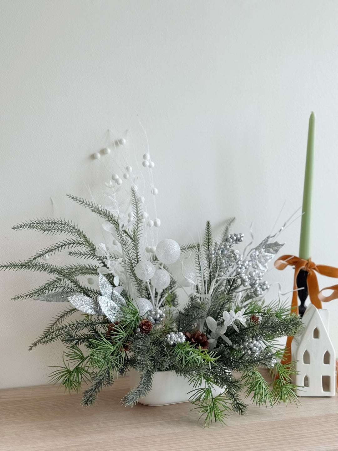 Frosted Evergreen Elegance in the Pot (1-sided)