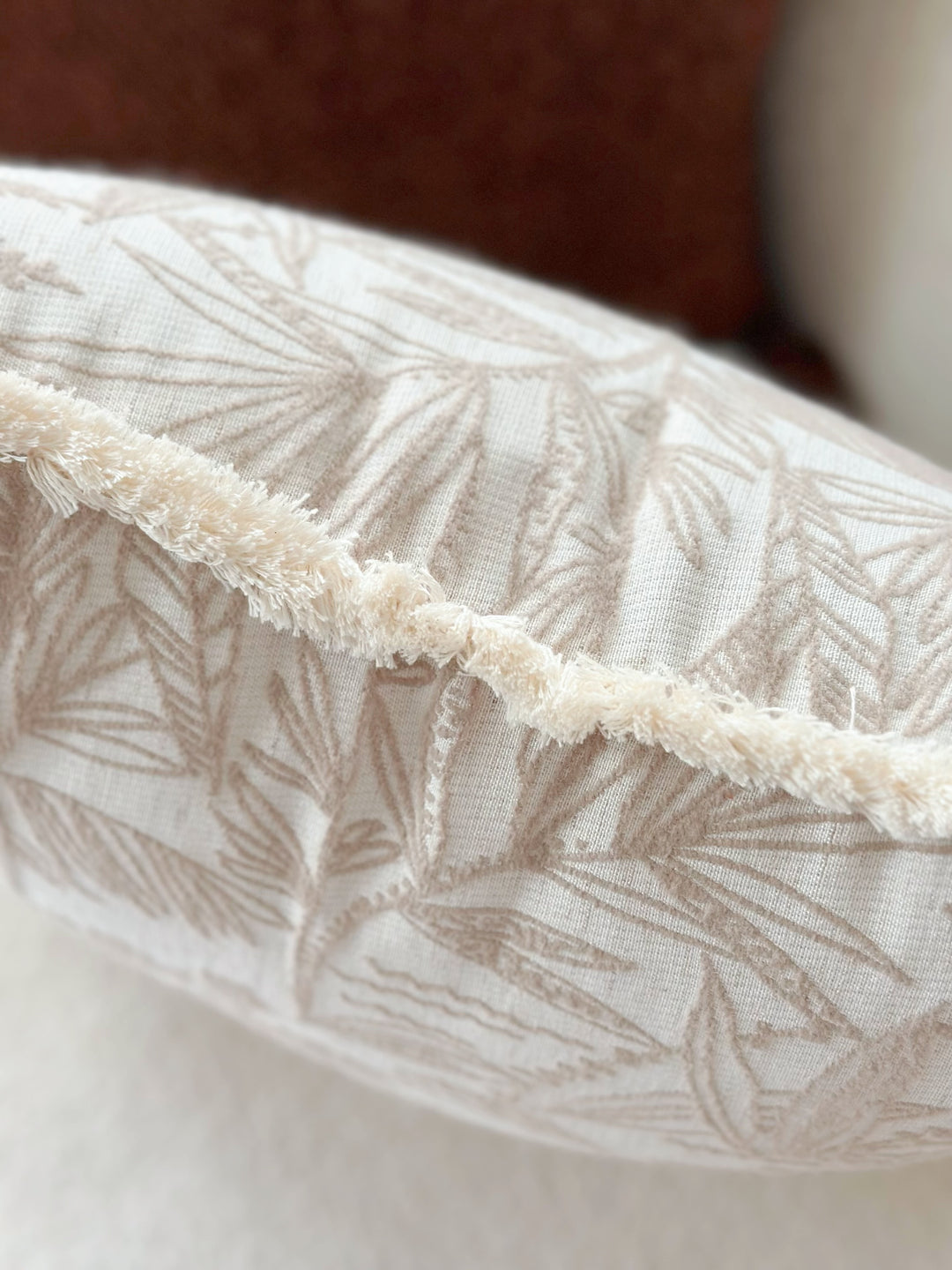 Latte Willow Bloom Cushion Cover