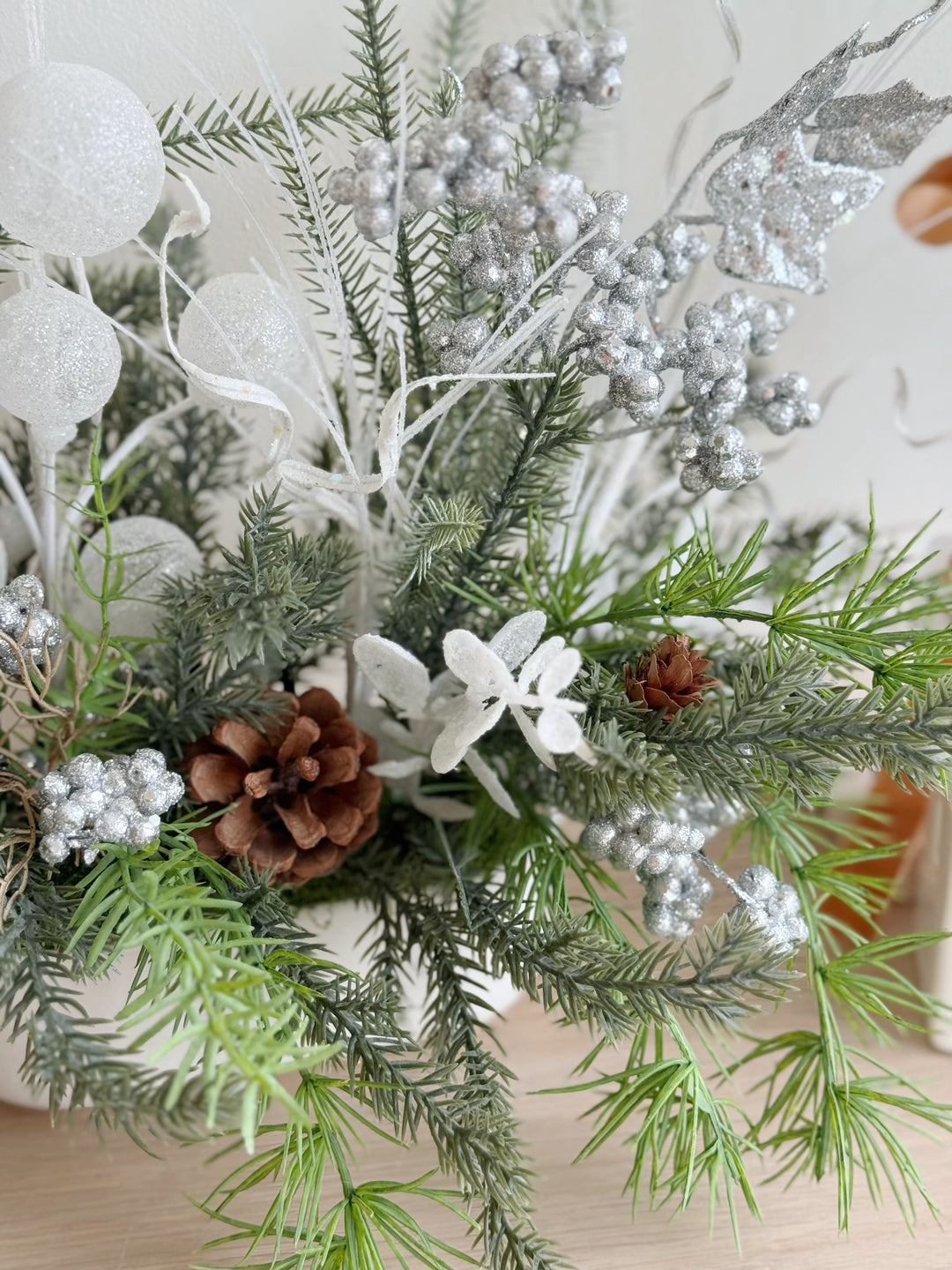 Frosted Evergreen Elegance in the Pot (1-sided)