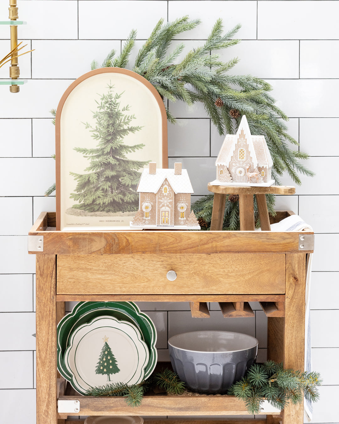 Christmas Tree Bamboo Tray