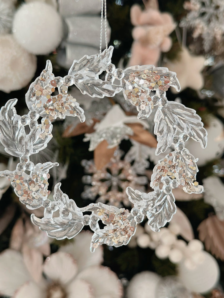 Glimmering Leaves Wreath Ornament