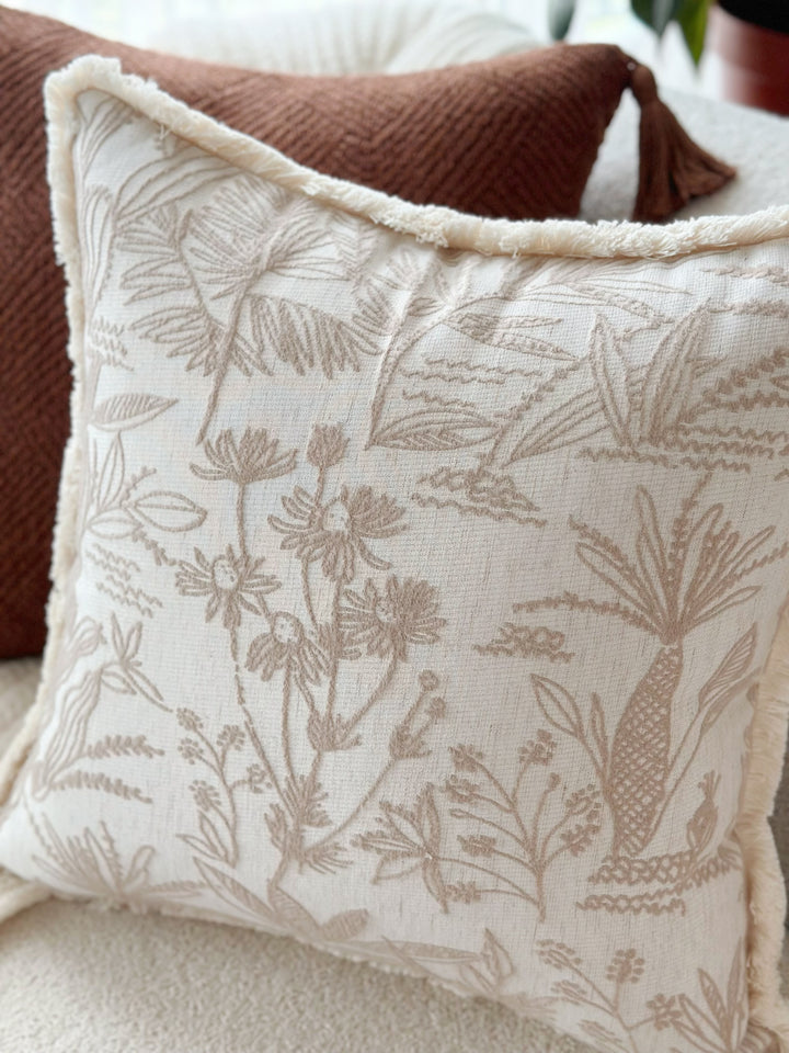 Latte Willow Bloom Cushion Cover