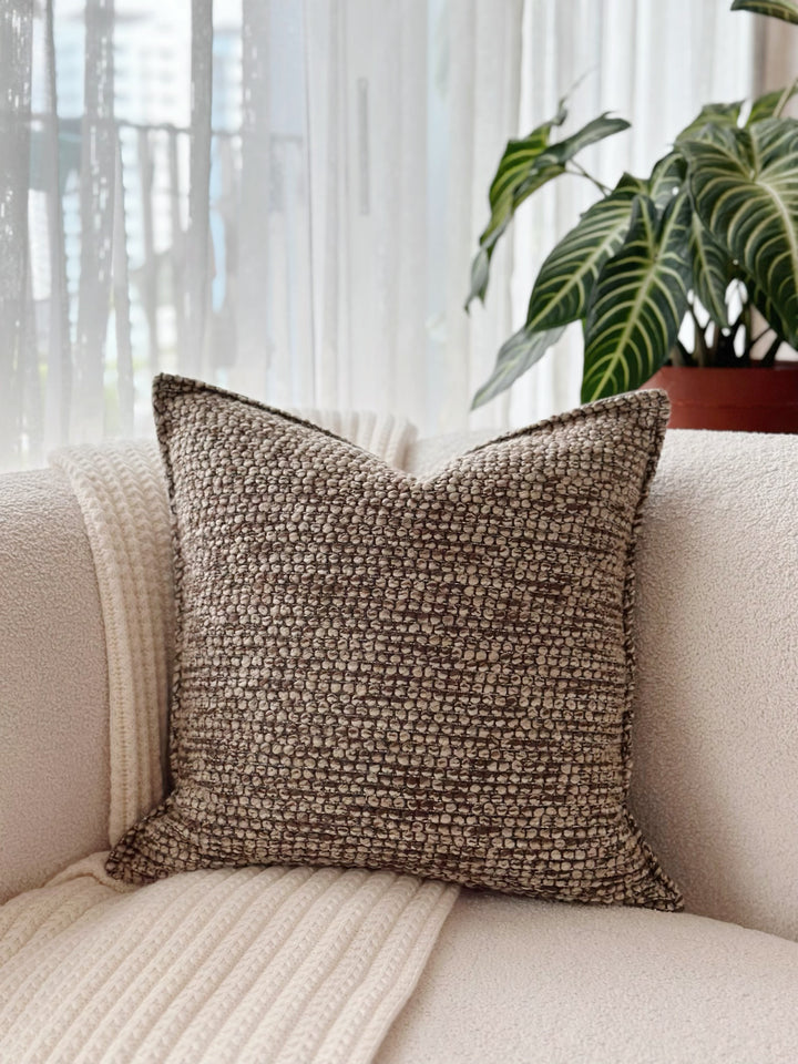 Mocha Pebble Textured Cushion Cover