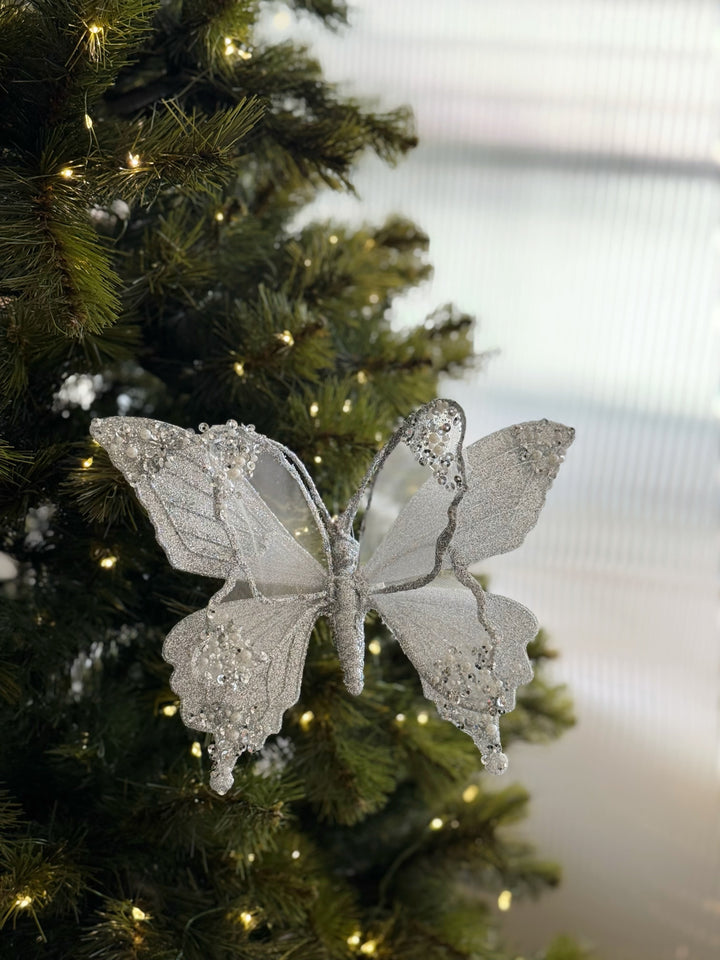 Silver Whisper Butterfly Ornament