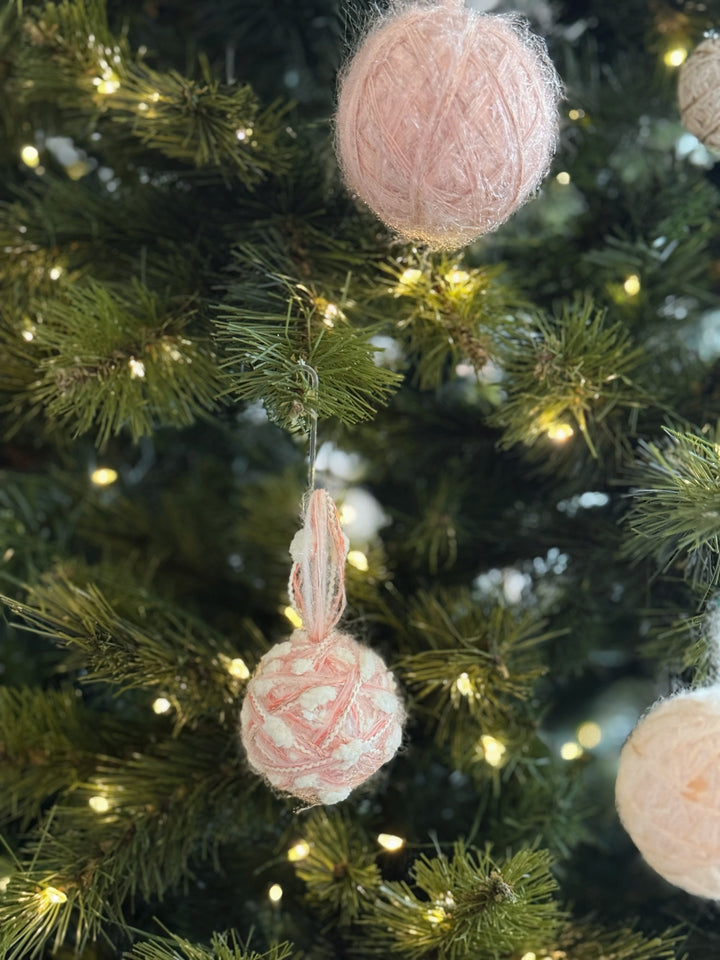 Winter Blush Yarn Baubles (set of 7)