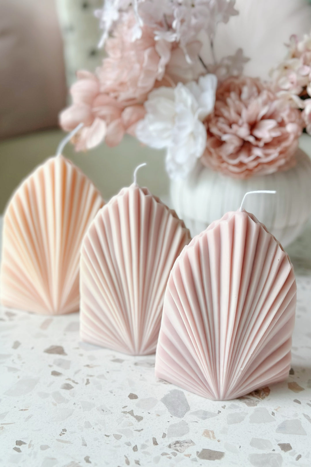 Elegant Palm Leaf Candle Coloured