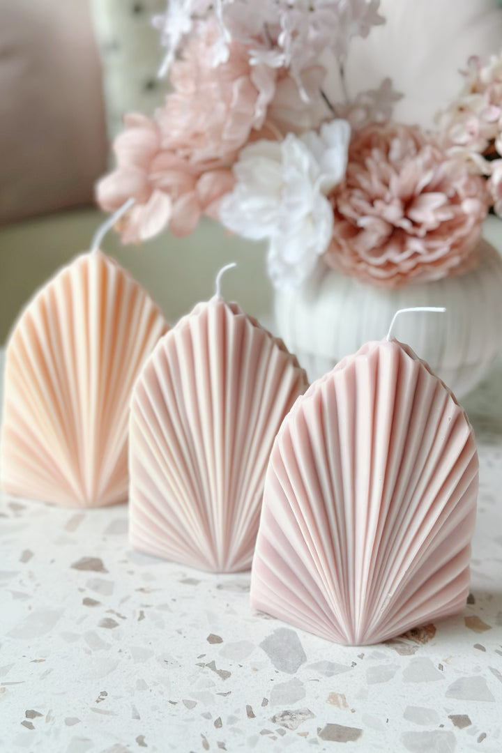 Elegant Palm Leaf Candle Coloured