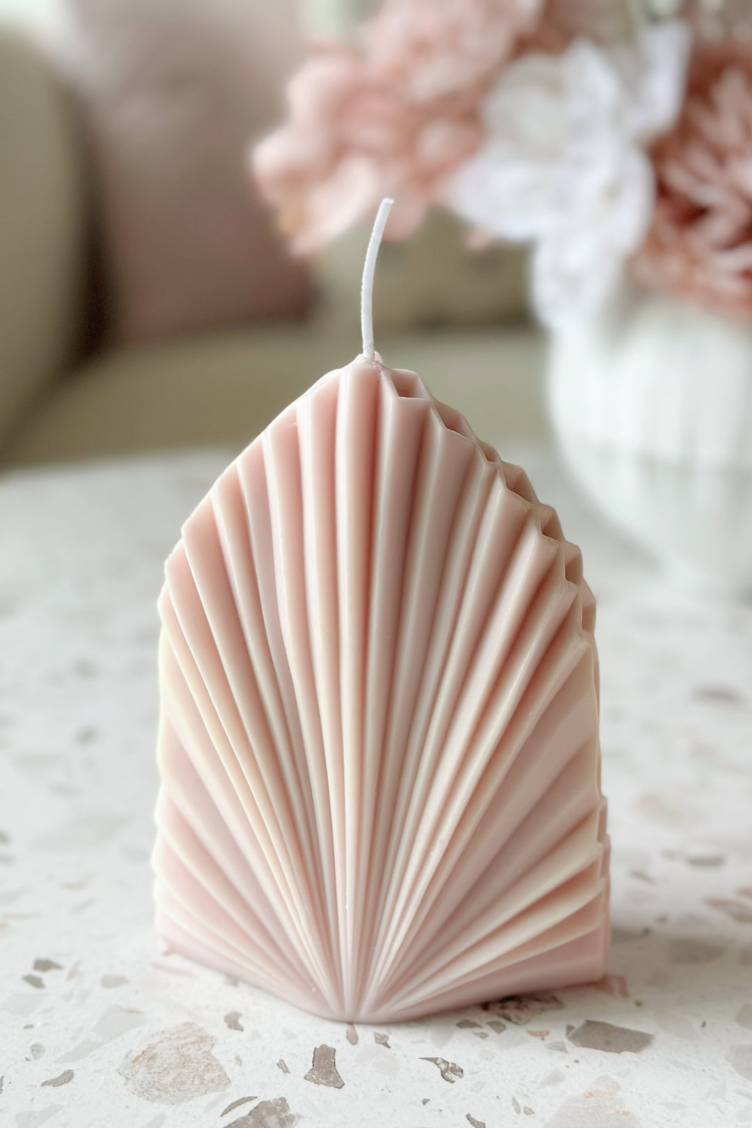 Elegant Palm Leaf Candle Coloured
