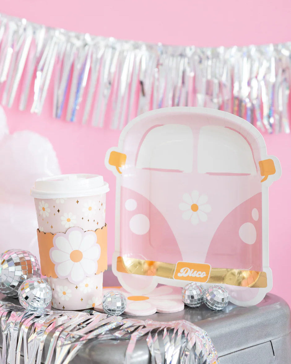 Disco Daisy Van Shaped Paper Plate