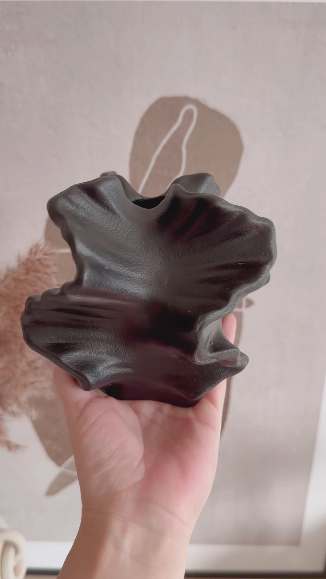 Black Ripple Sculpted Decor Vases - 2 sizes
