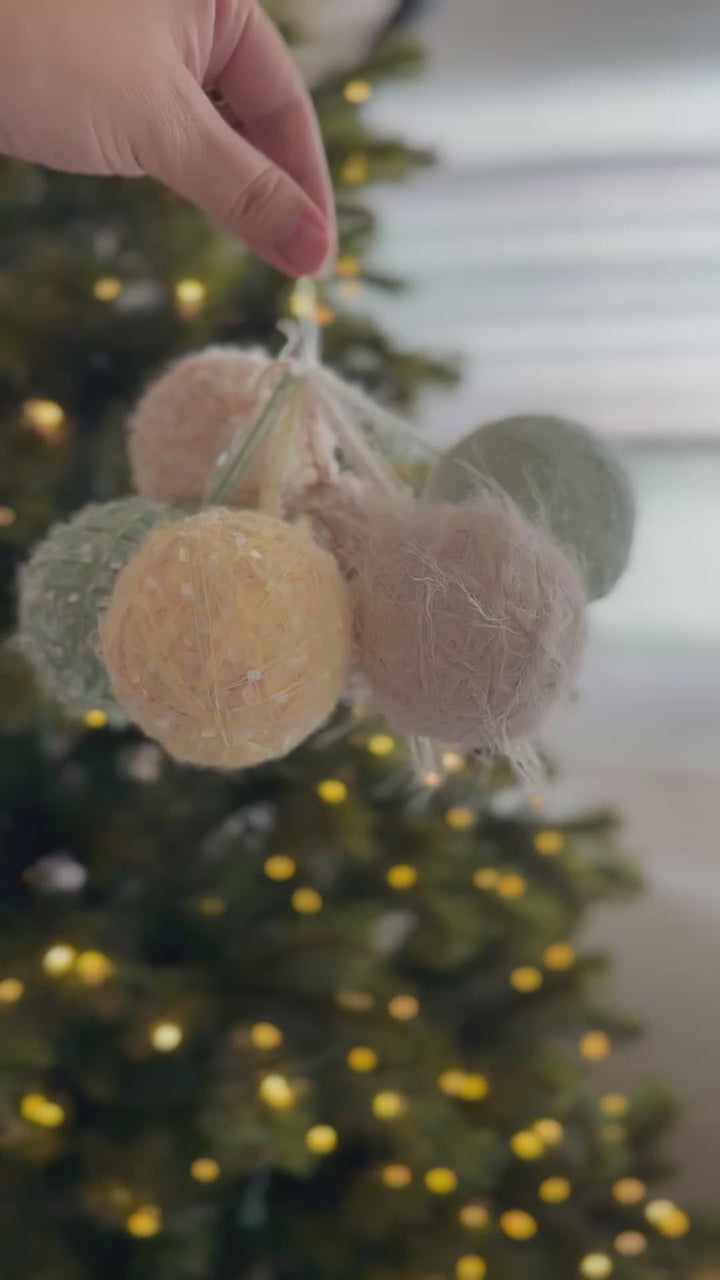 Pastel Whispers Yarn Baubles (set of 6)