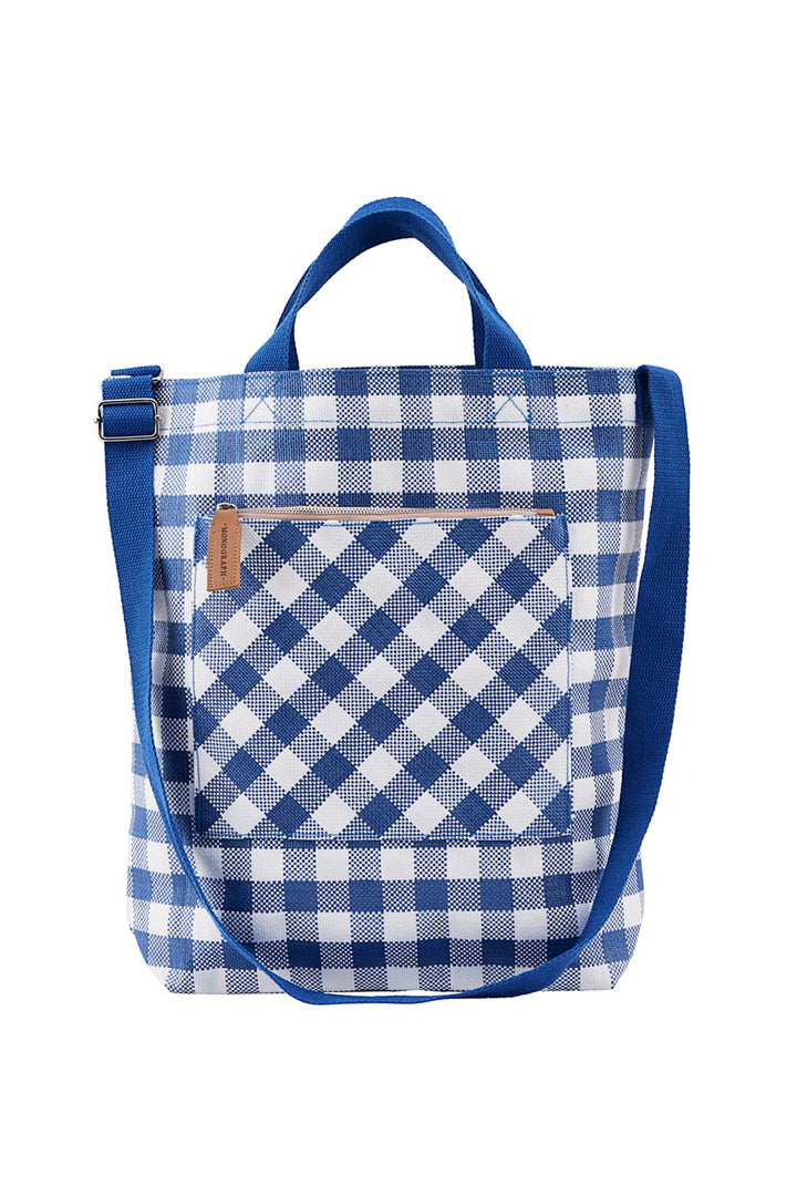Blue Check Shopper Bag