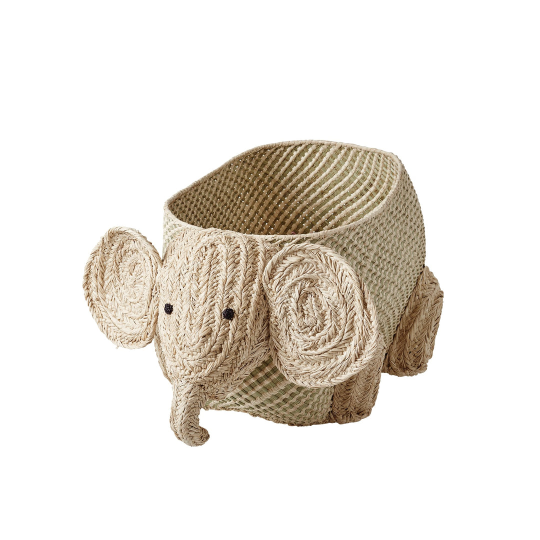 Elephant Raffia Woven Storage Basket, Utensils, RICE - 3LittlePicks