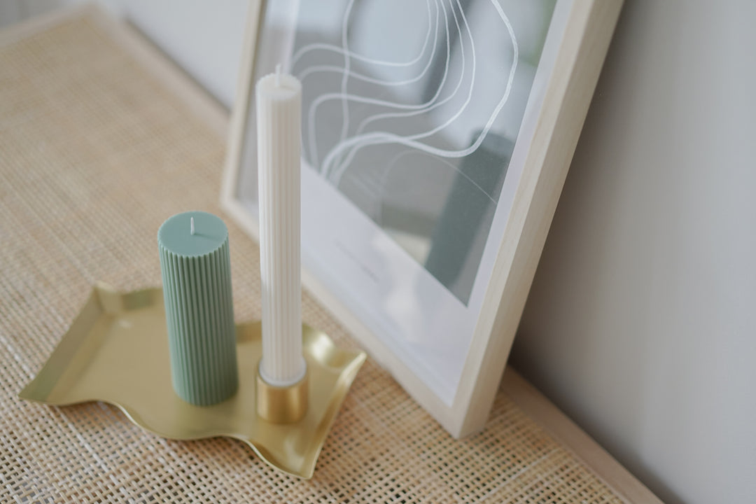 Column Pillar Candle Duo - Cream White